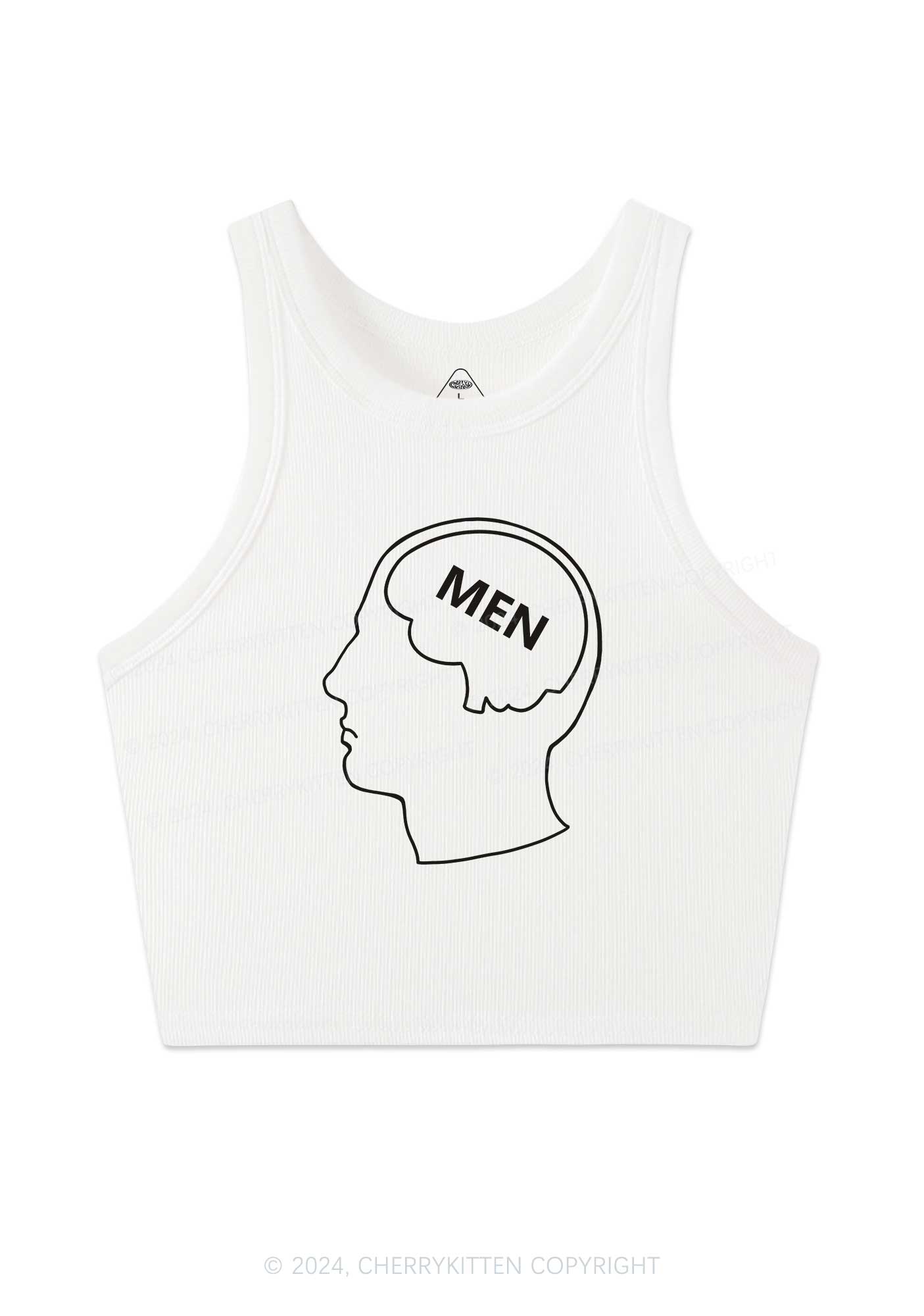 Mens Brain Y2K Crop Tank Top Cherrykitten