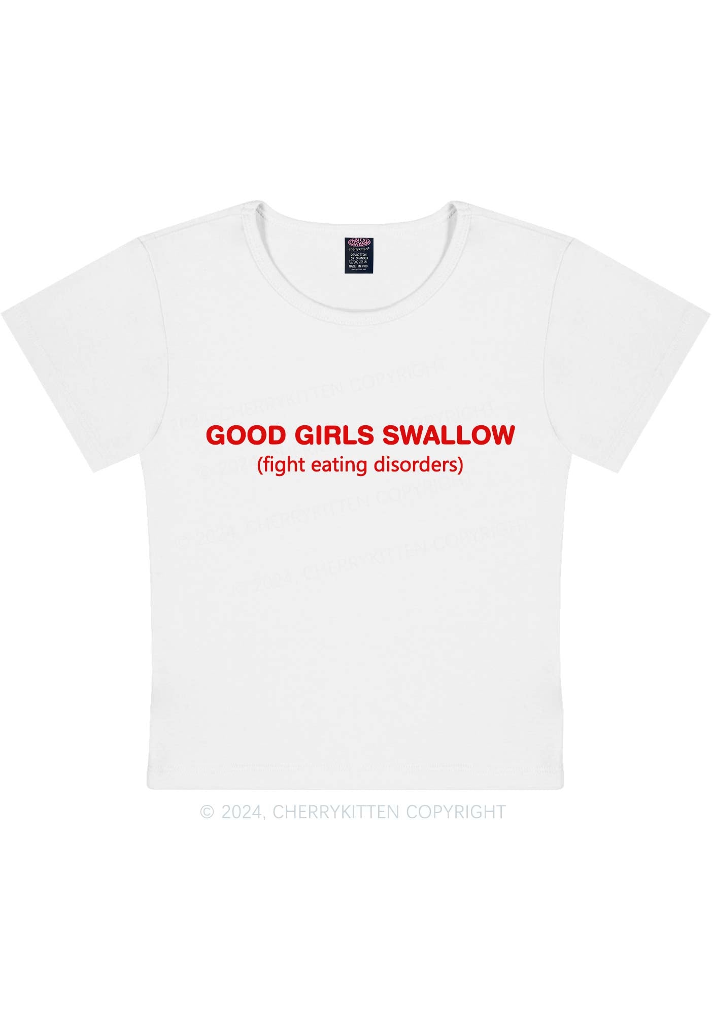 Good Girls Swallow Y2K Baby Tee Cherrykitten