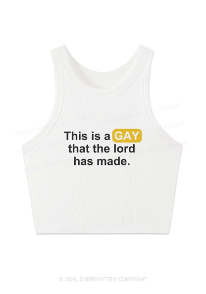 Lord Made Gay Y2K Crop Tank Top Cherrykitten