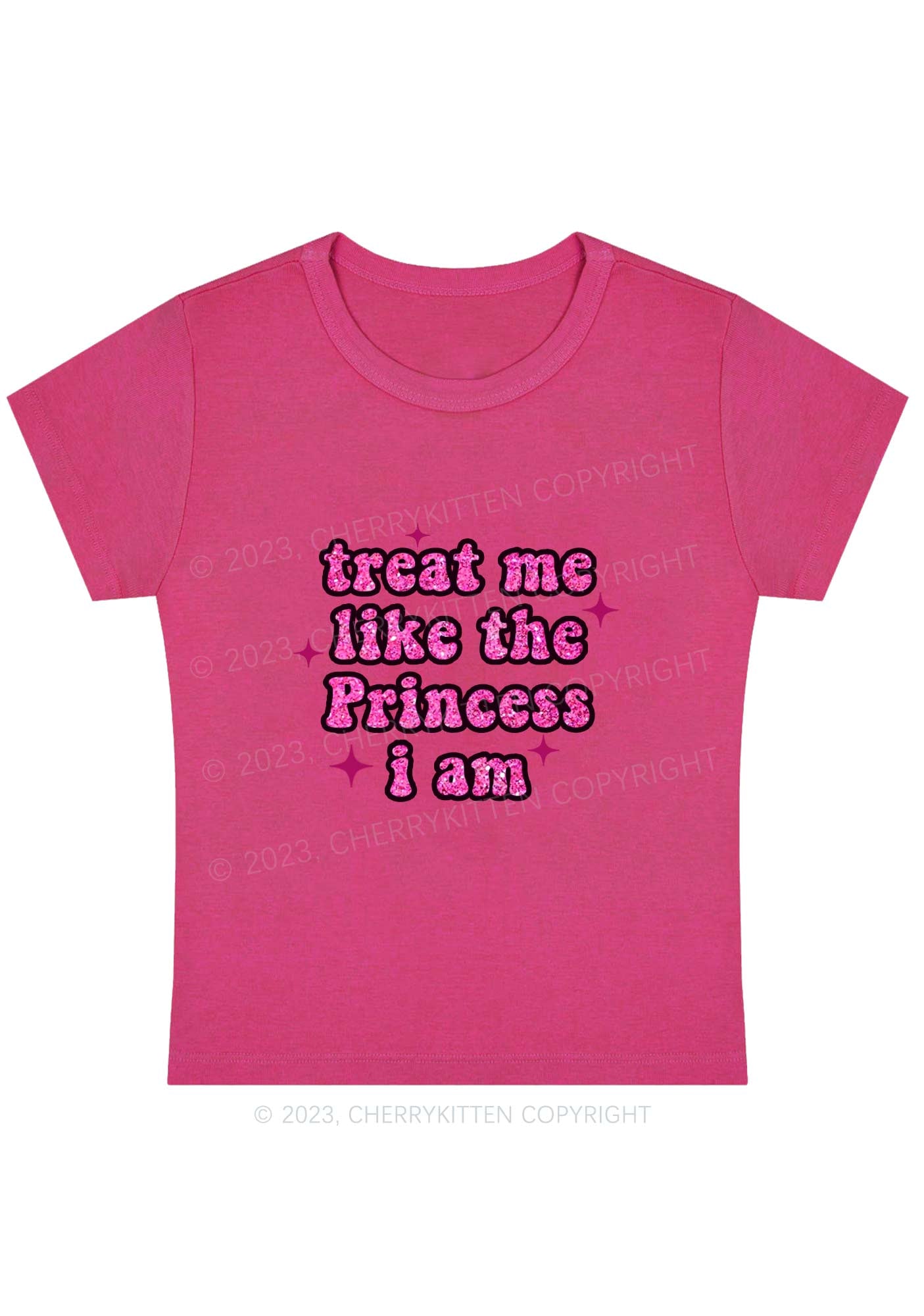 Treat Me Like The Princess I Am Y2K Baby Tee Cherrykitten