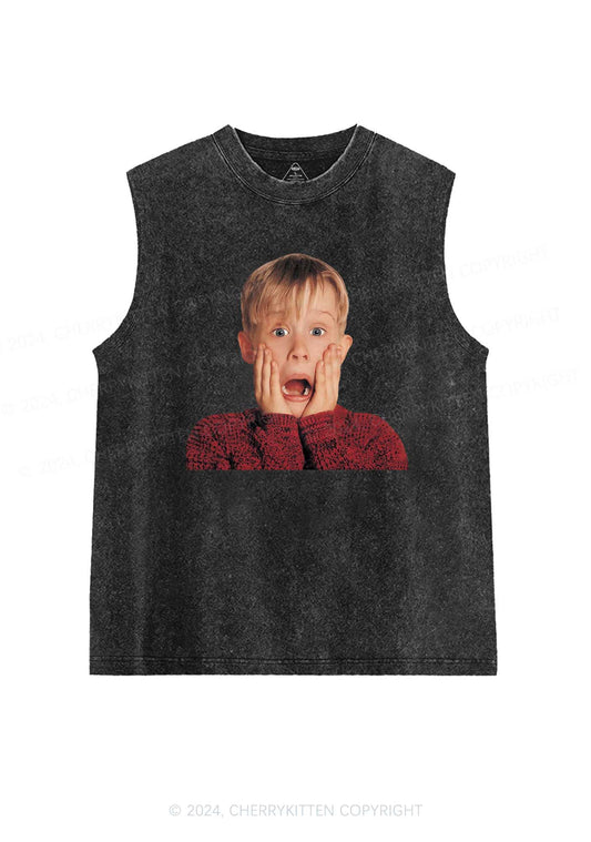 Christmas At Home Alone Y2K Washed Tank Cherrykitten