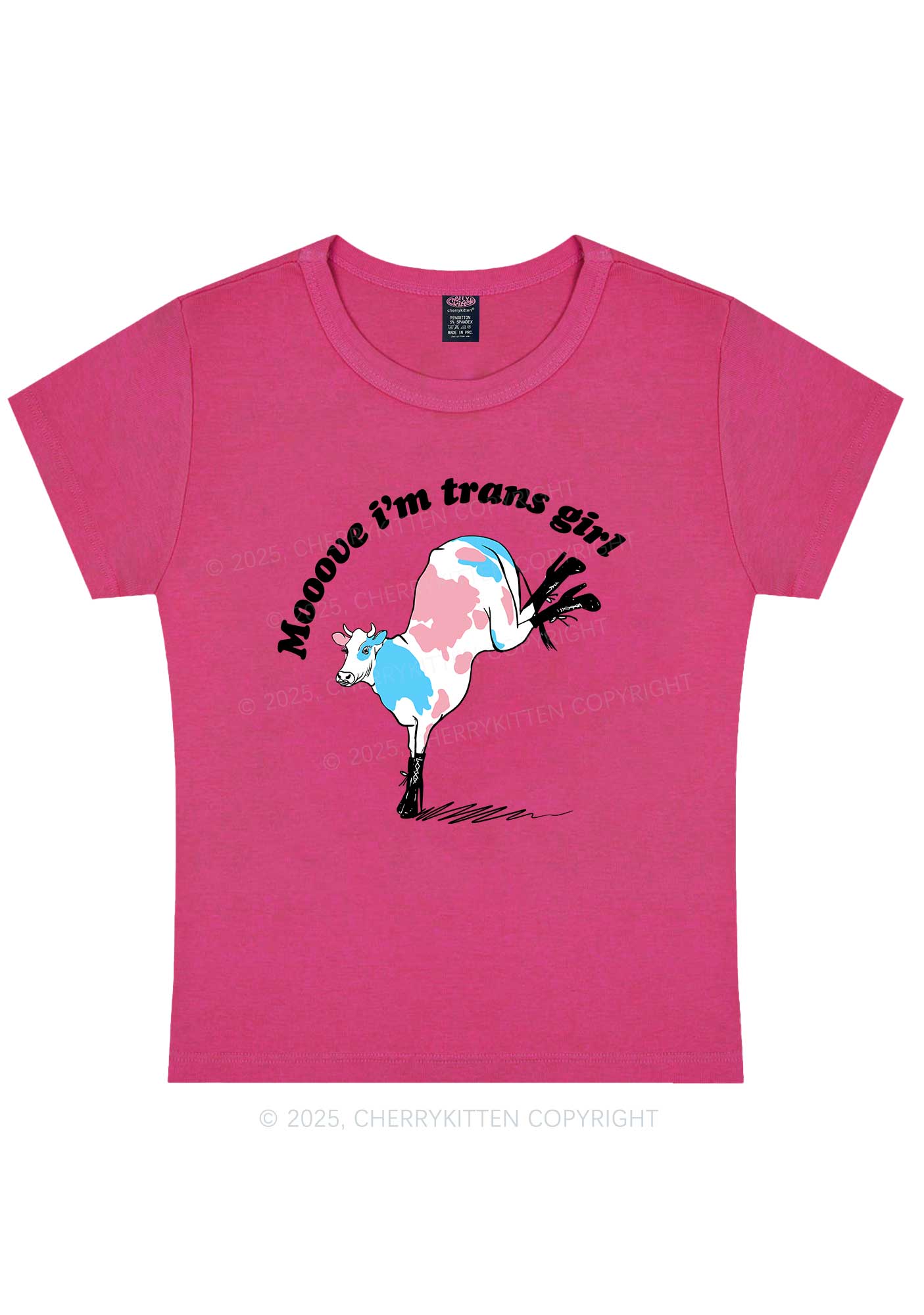 Mooove Im Trans Girl Y2K Baby Tee Cherrykitten