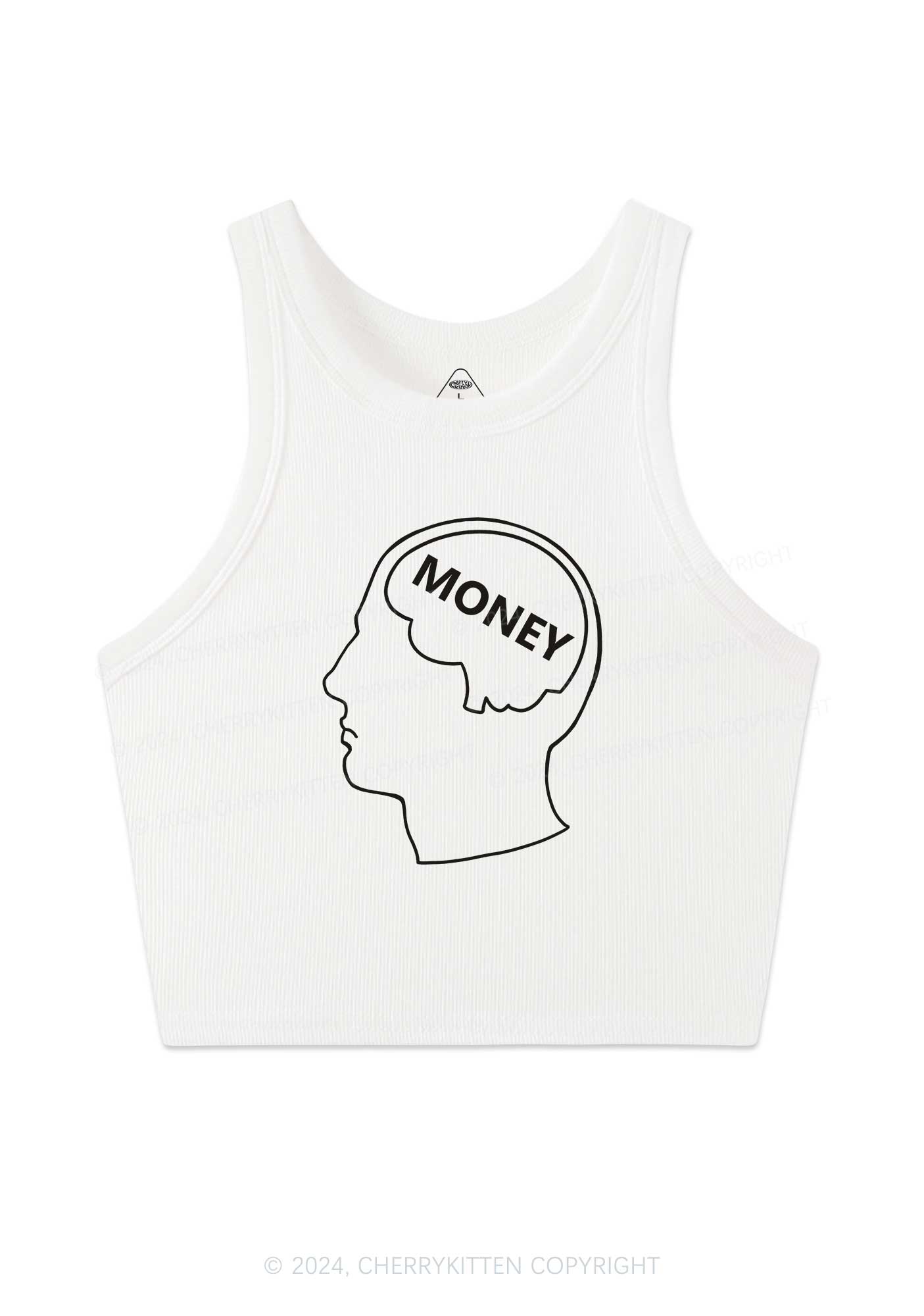 Money Mind Y2K Crop Tank Top Cherrykitten