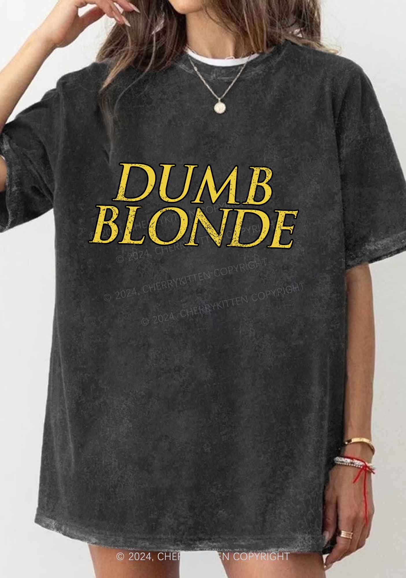 Dumb Blonde Y2K Washed Tee Cherrykitten