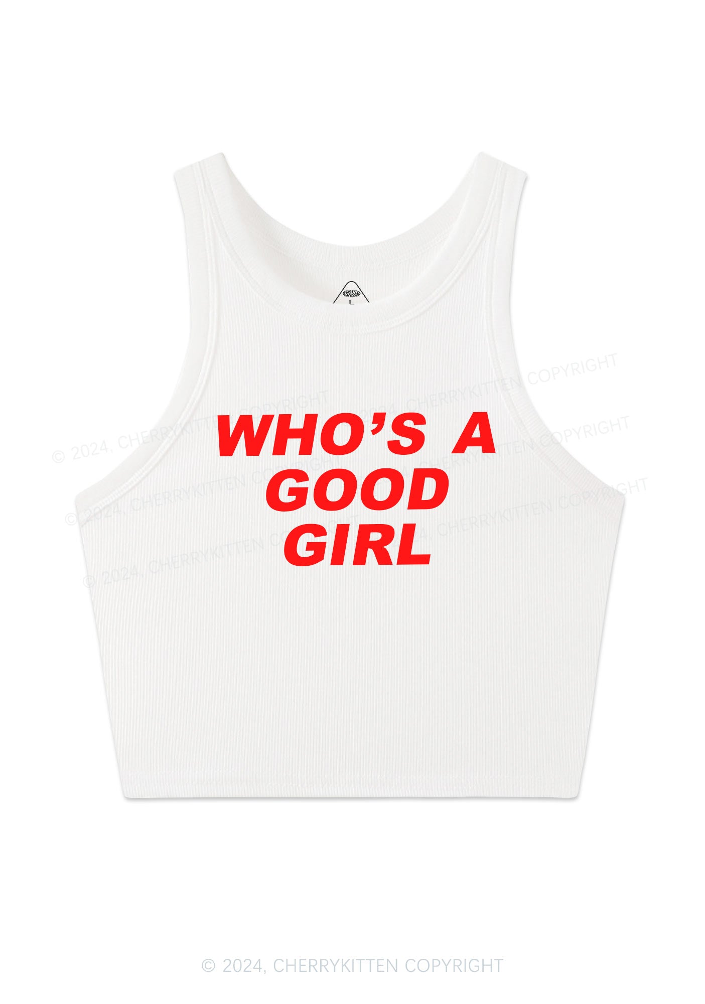 Who's A Good Girl Y2K Crop Tank Top Cherrykitten