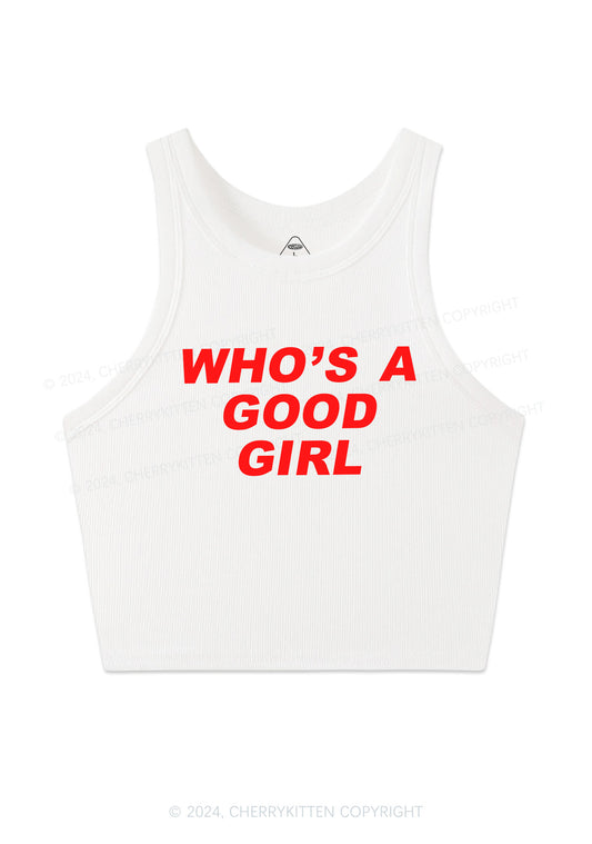 Who's A Good Girl Y2K Crop Tank Top Cherrykitten