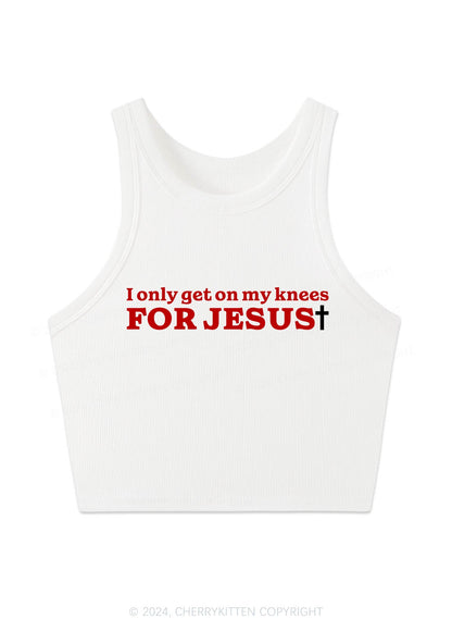 Get On Knees For Jesus Y2K Crop Tank Top Cherrykitten