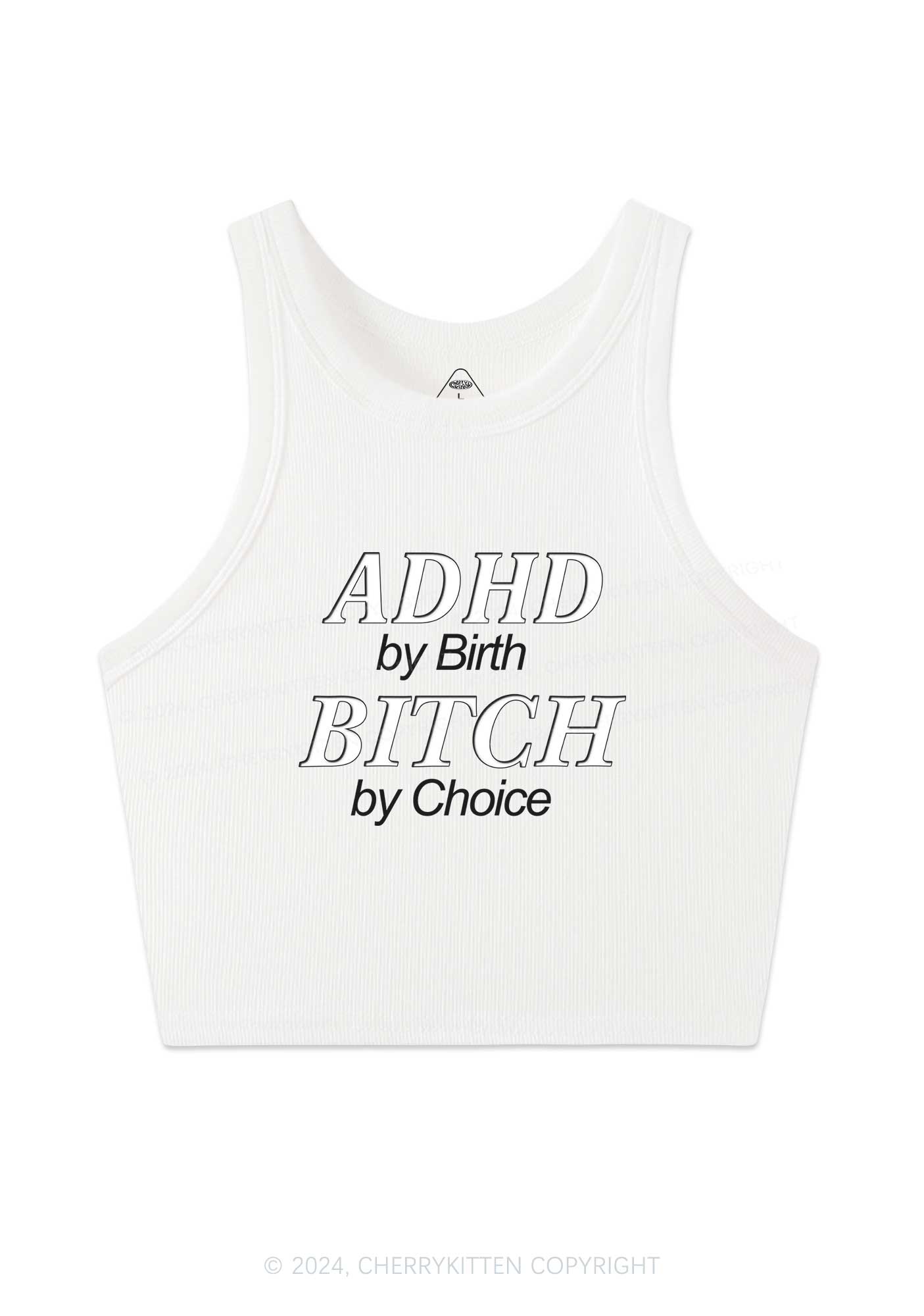 ADHD Bxxch Y2K Crop Tank Top Cherrykitten