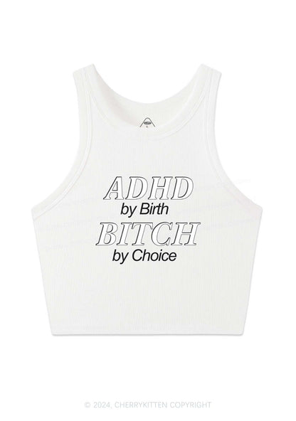 ADHD Bxxch Y2K Crop Tank Top Cherrykitten