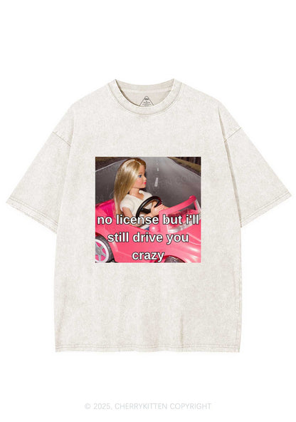 No License Drive Y2K Washed Tee Cherrykitten