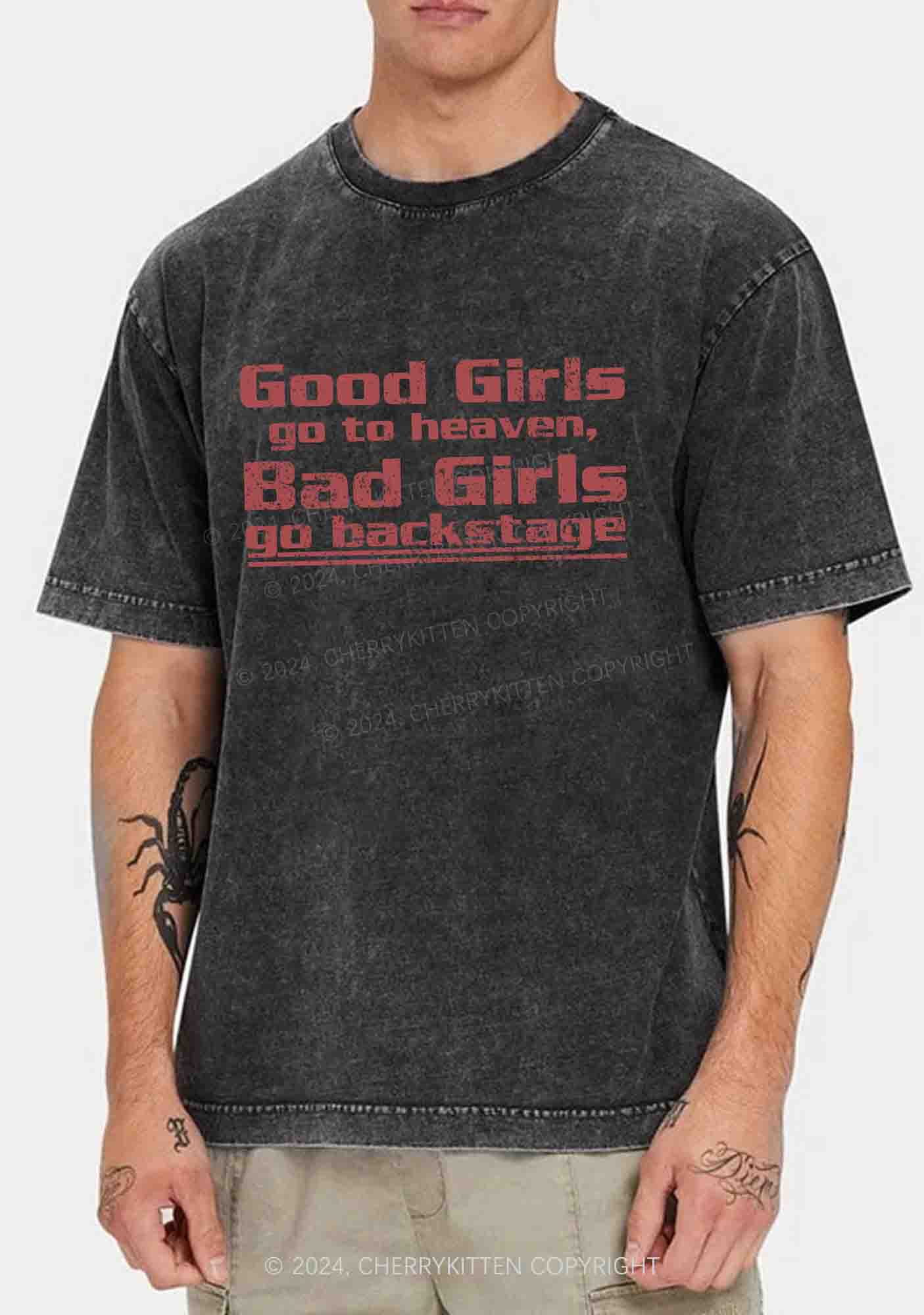 Bad Girls Go Backstage Y2K Washed Tee Cherrykitten