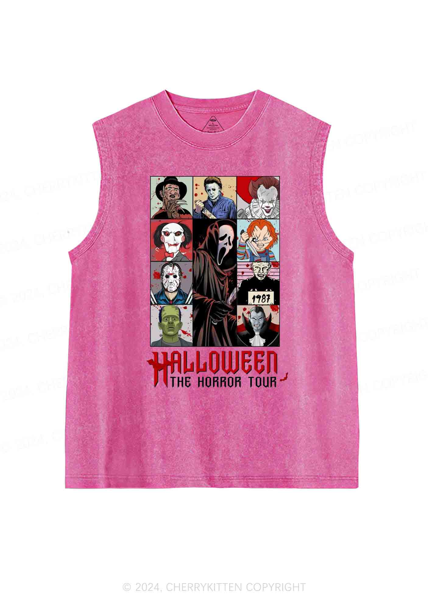 Halloween Horror Tour Y2K Washed Tank Cherrykitten