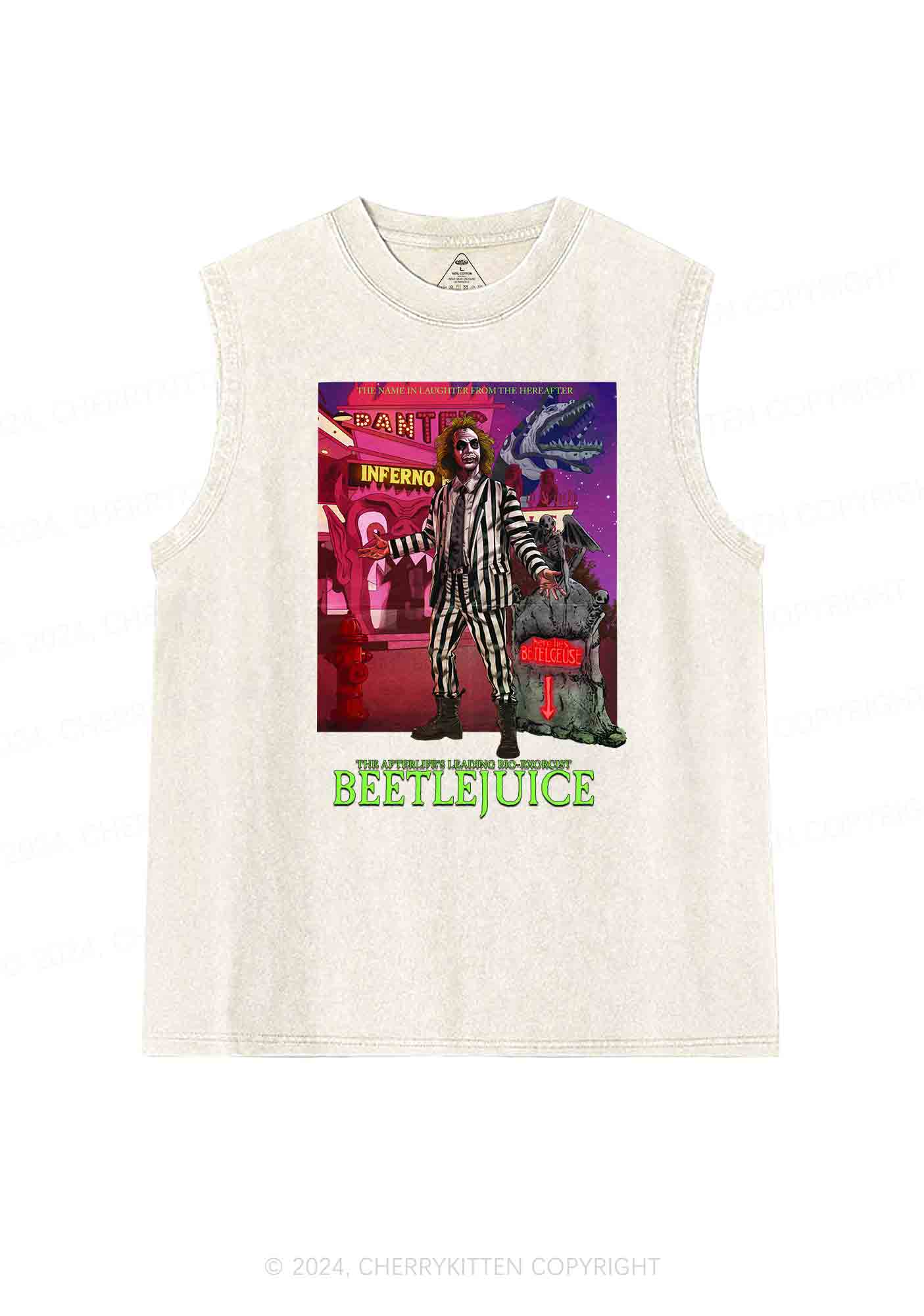 Halloween Here Lies Y2K Washed Tank Cherrykitten