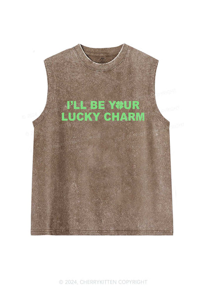 Be Your Lucky Charm St Patricks Y2K Washed Tank Cherrykitten