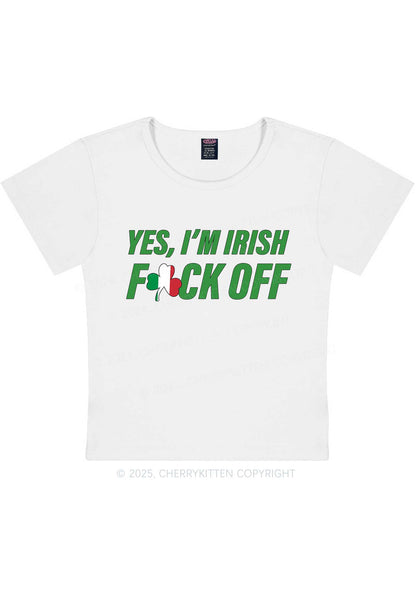 Yes Im Irish St Patricks Y2K Baby Tee Cherrykitten