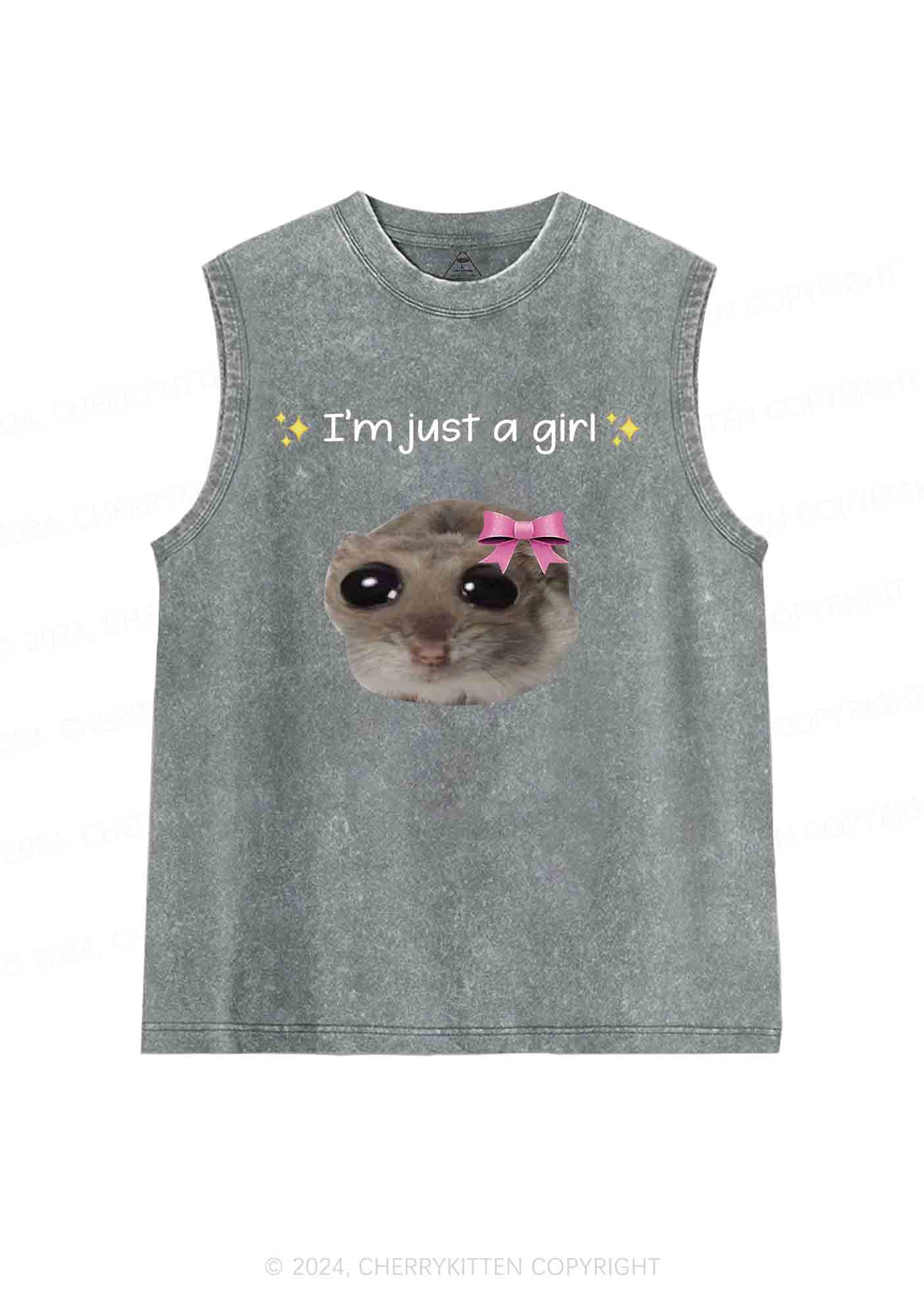 I'm A Girl Y2K Washed Tank Cherrykitten