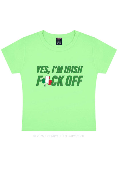 Yes Im Irish St Patricks Y2K Baby Tee Cherrykitten