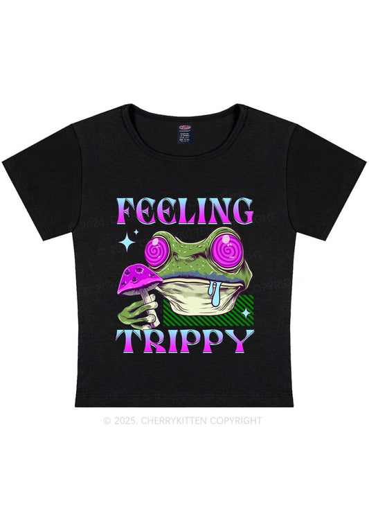 Frog Feeling Trippy Y2K Baby Tee Cherrykitten