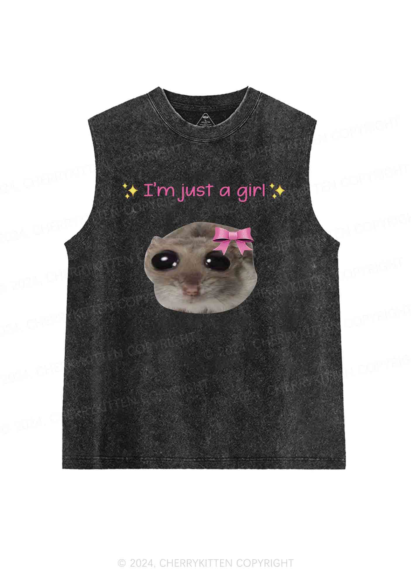 I'm A Girl Y2K Washed Tank Cherrykitten