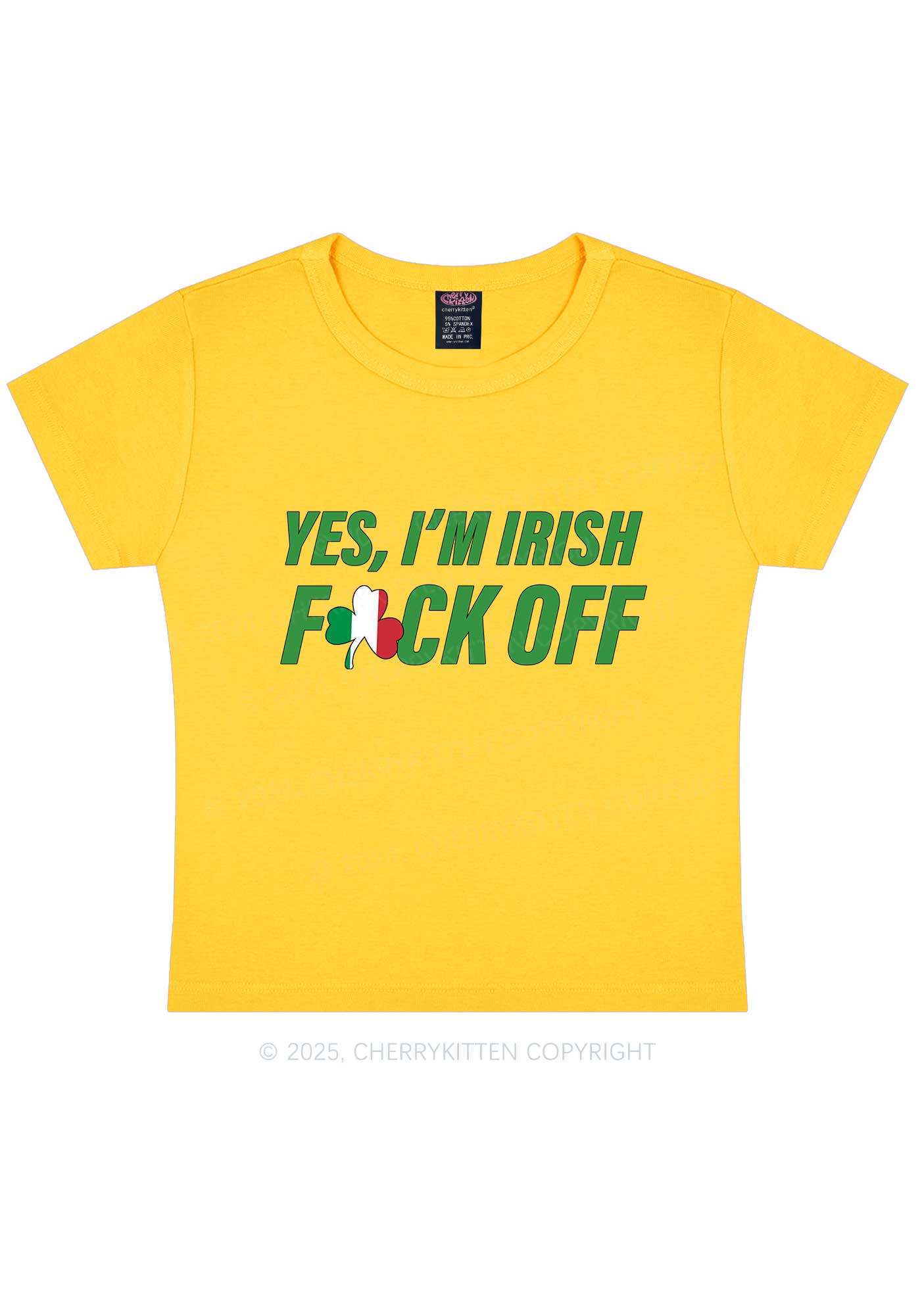 Yes Im Irish St Patricks Y2K Baby Tee Cherrykitten