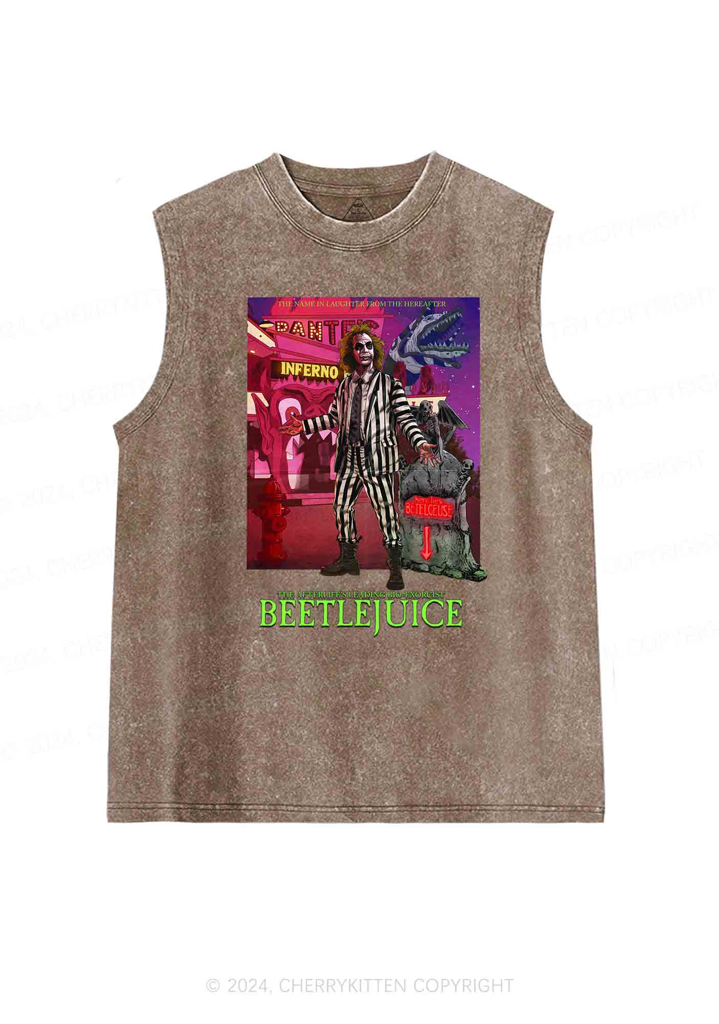 Halloween Here Lies Y2K Washed Tank Cherrykitten