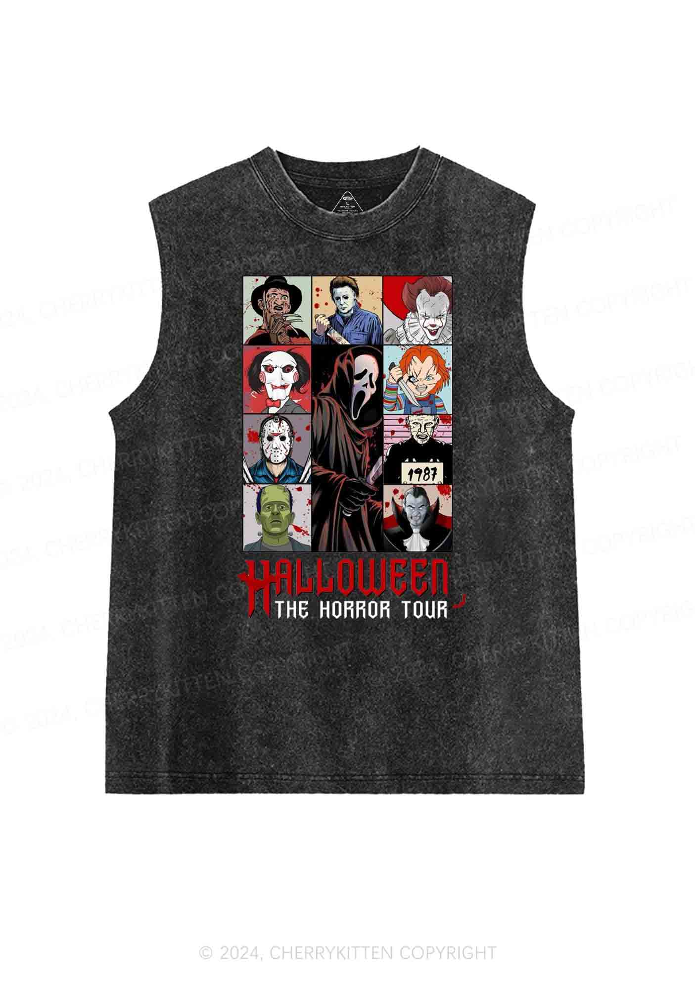 Halloween Horror Tour Y2K Washed Tank Cherrykitten