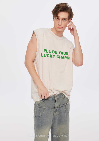 Be Your Lucky Charm St Patricks Y2K Washed Tank Cherrykitten