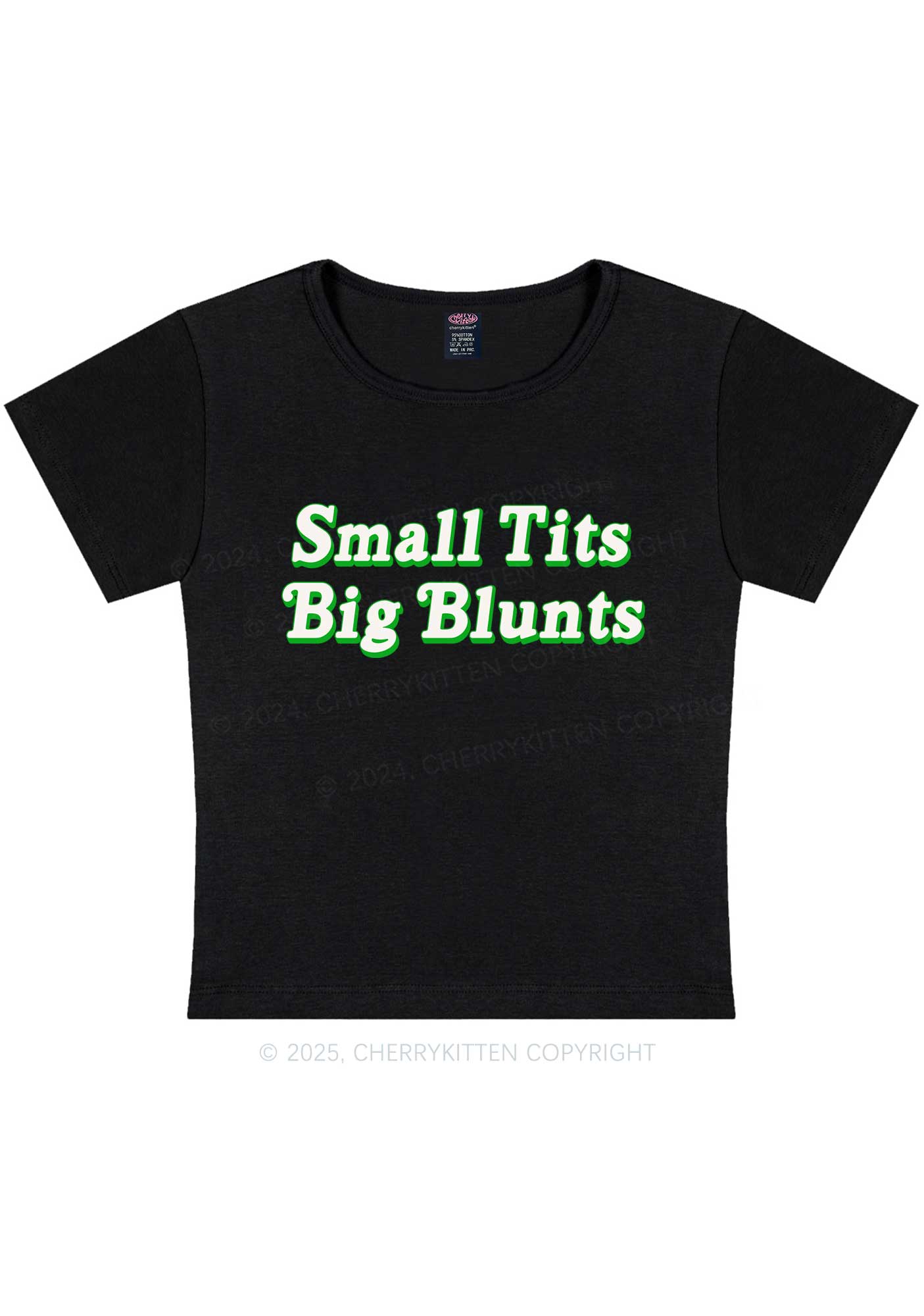 Small Txts Big Blunts Y2K Baby Tee Cherrykitten