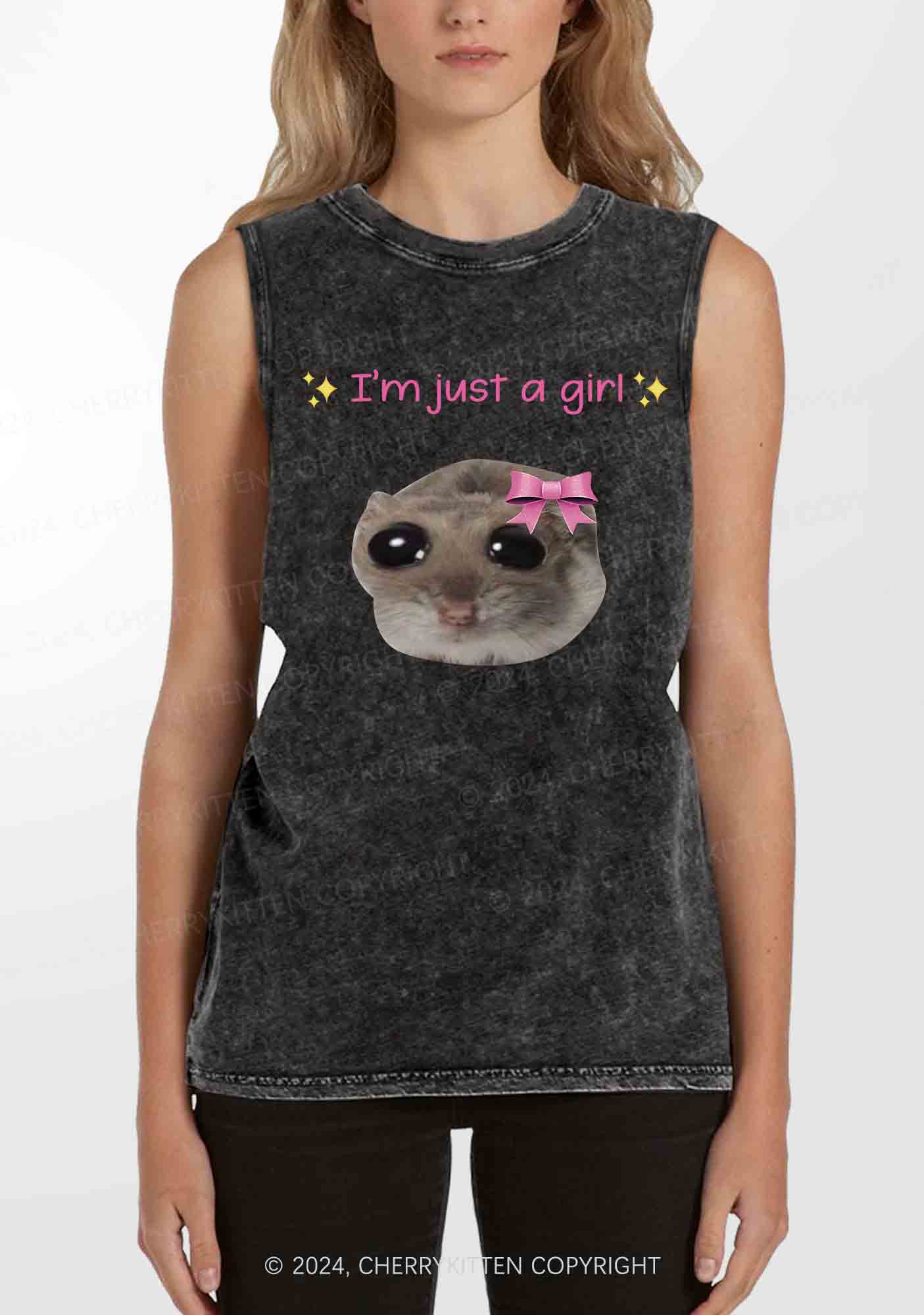 I'm A Girl Y2K Washed Tank Cherrykitten