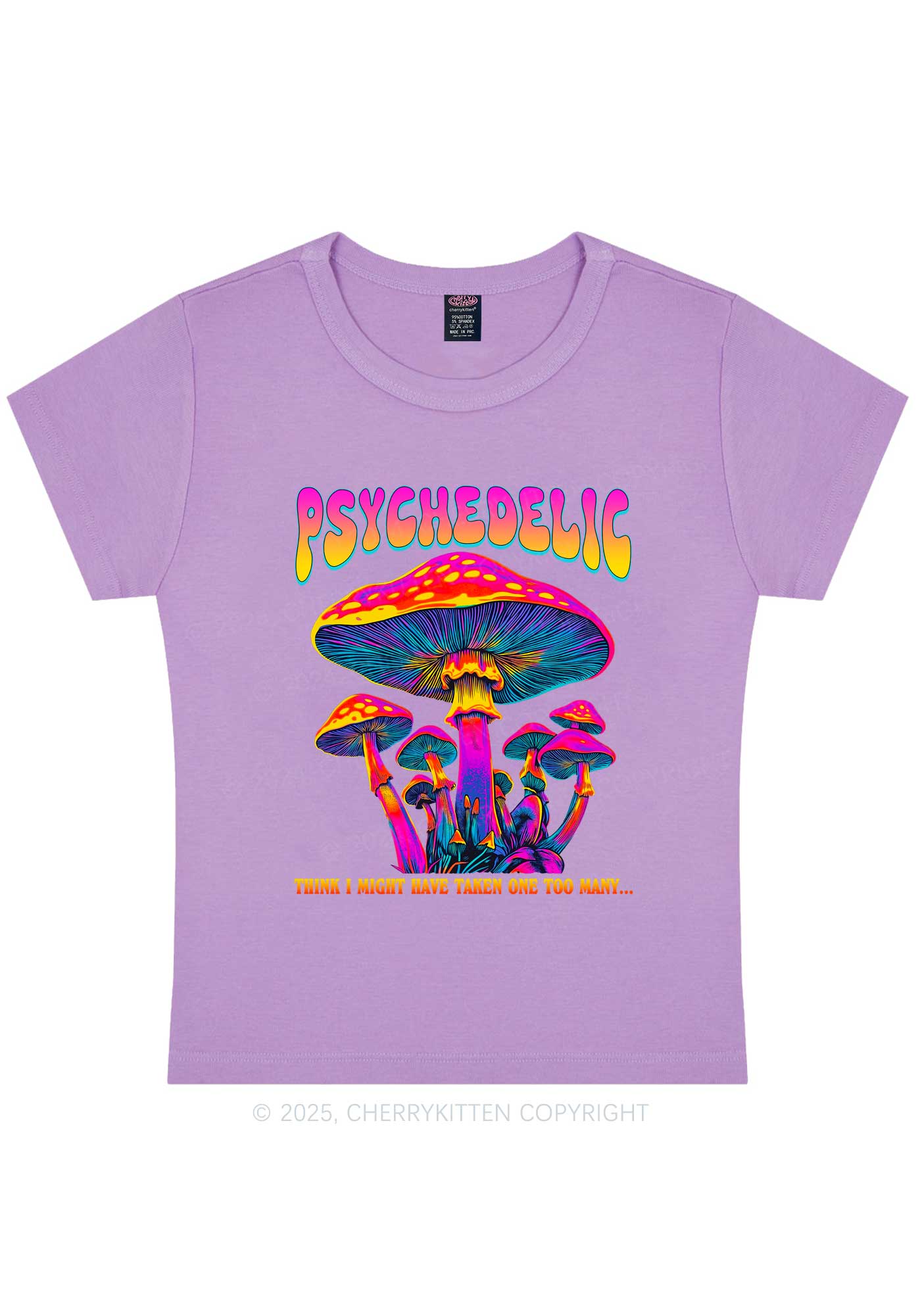 Psychedelic Mushroom Y2K Baby Tee Cherrykitten