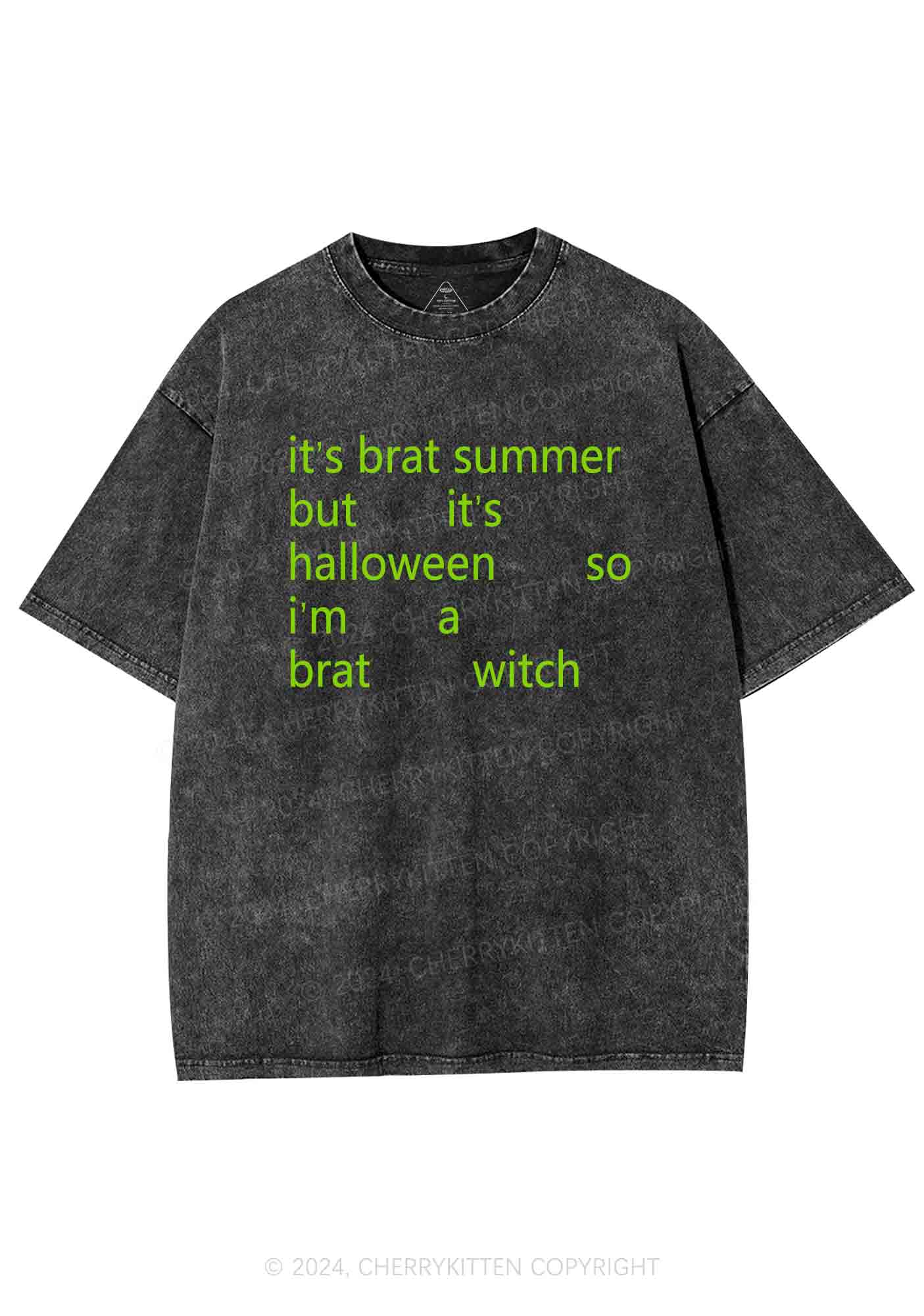 Halloween Brat Witch Y2K Washed Tee Cherrykitten