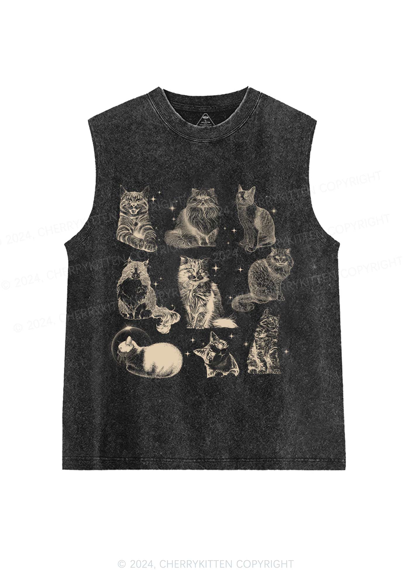 Retro Kitten Y2K Washed Tank Cherrykitten