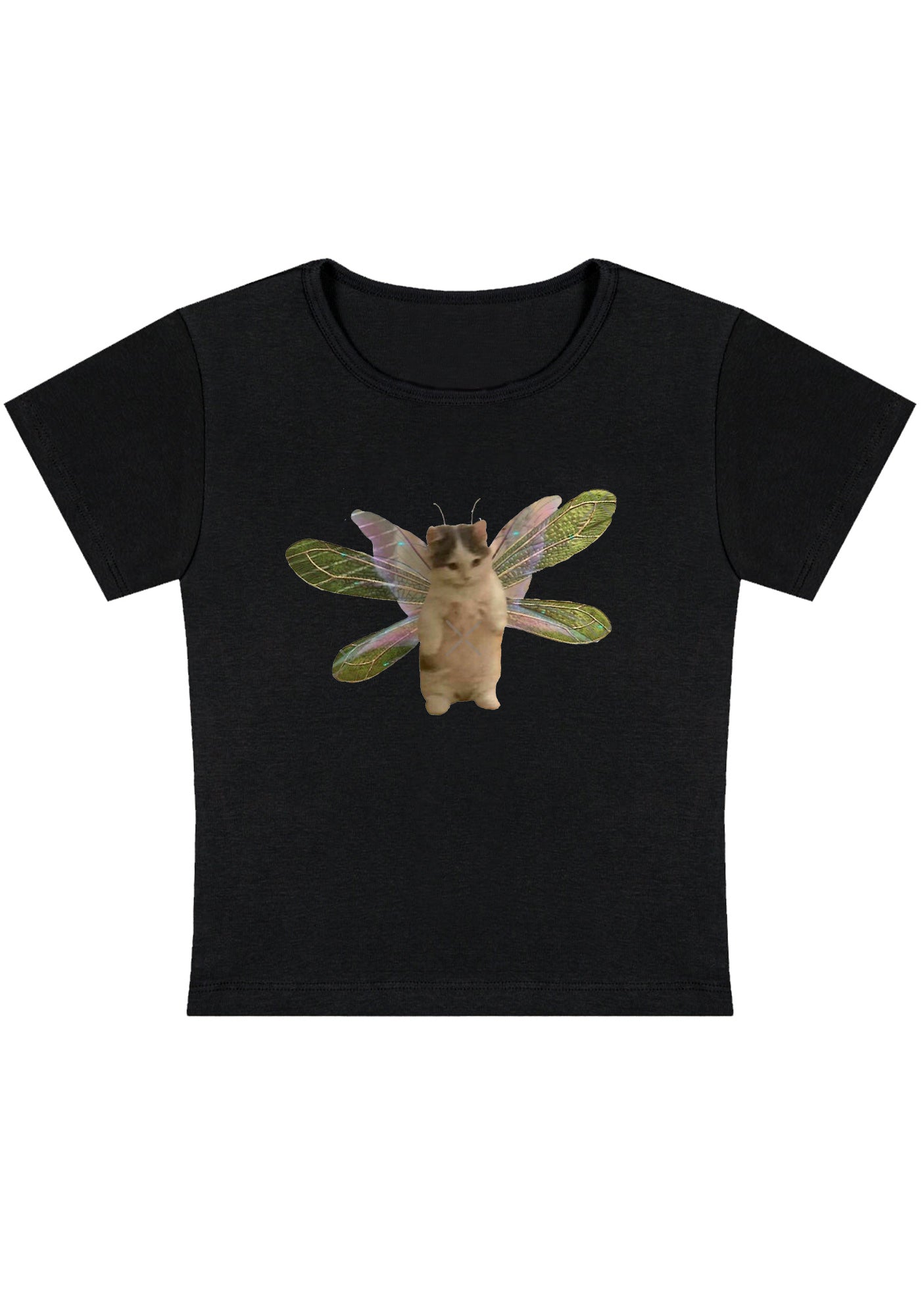 Fairycat Wings Y2K Baby Tee