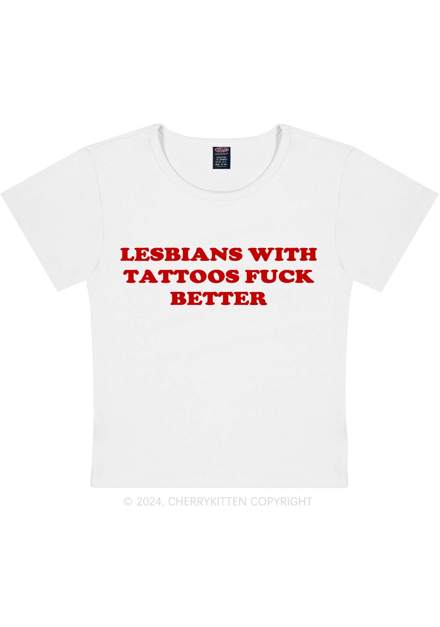 Lesbians With Tattoos Y2K Baby Tee Cherrykitten