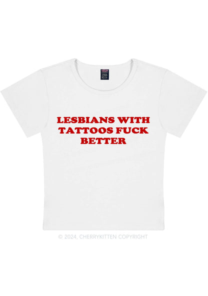 Lesbians With Tattoos Y2K Baby Tee Cherrykitten