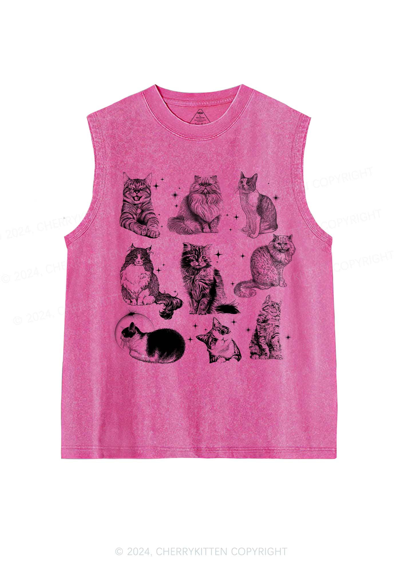 Retro Kitten Y2K Washed Tank Cherrykitten