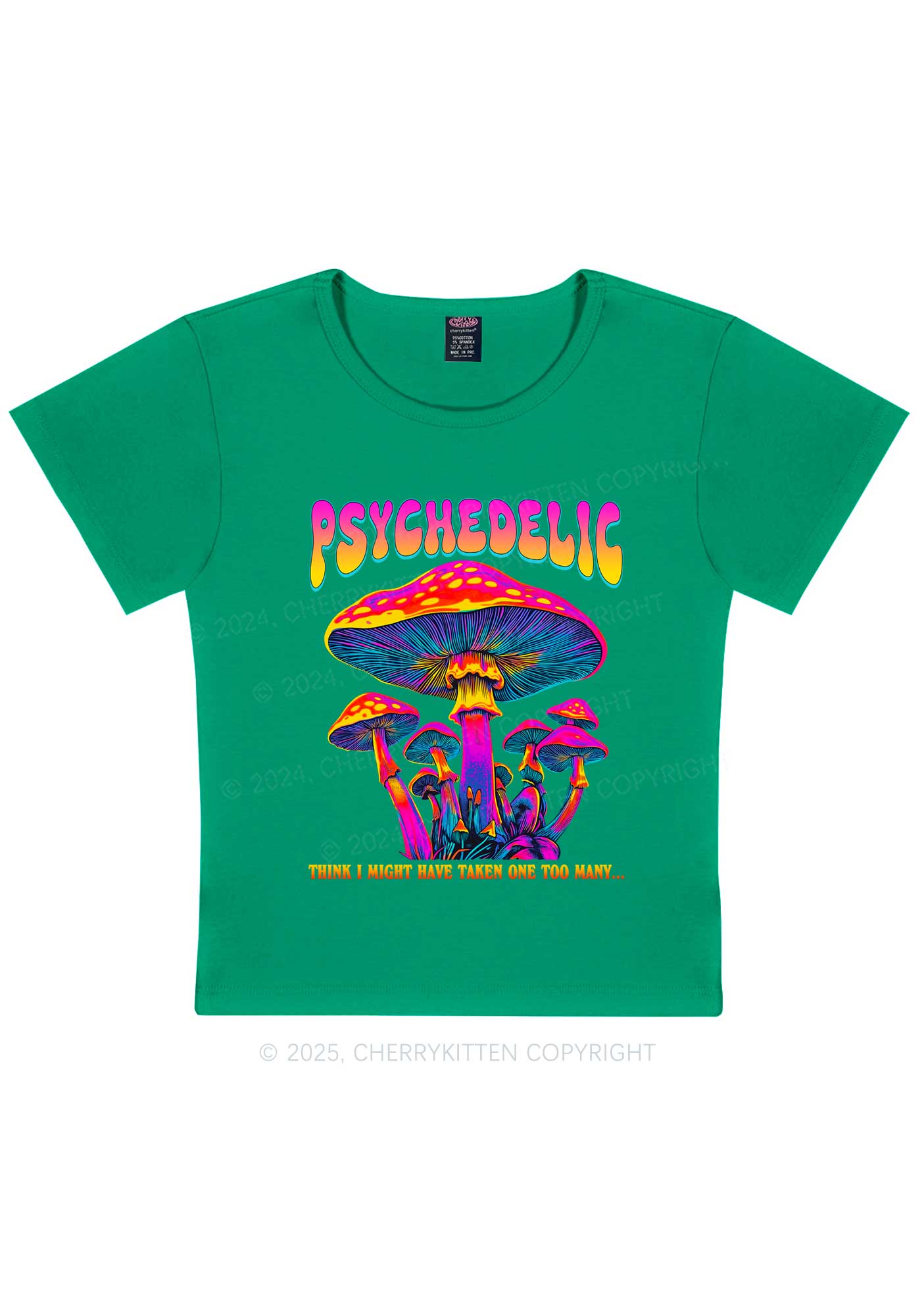 Psychedelic Mushroom Y2K Baby Tee Cherrykitten