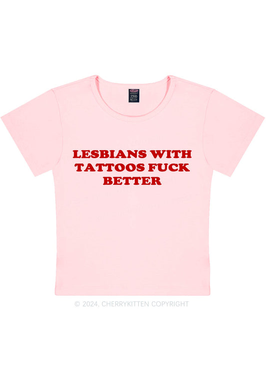 Lesbians With Tattoos Y2K Baby Tee Cherrykitten