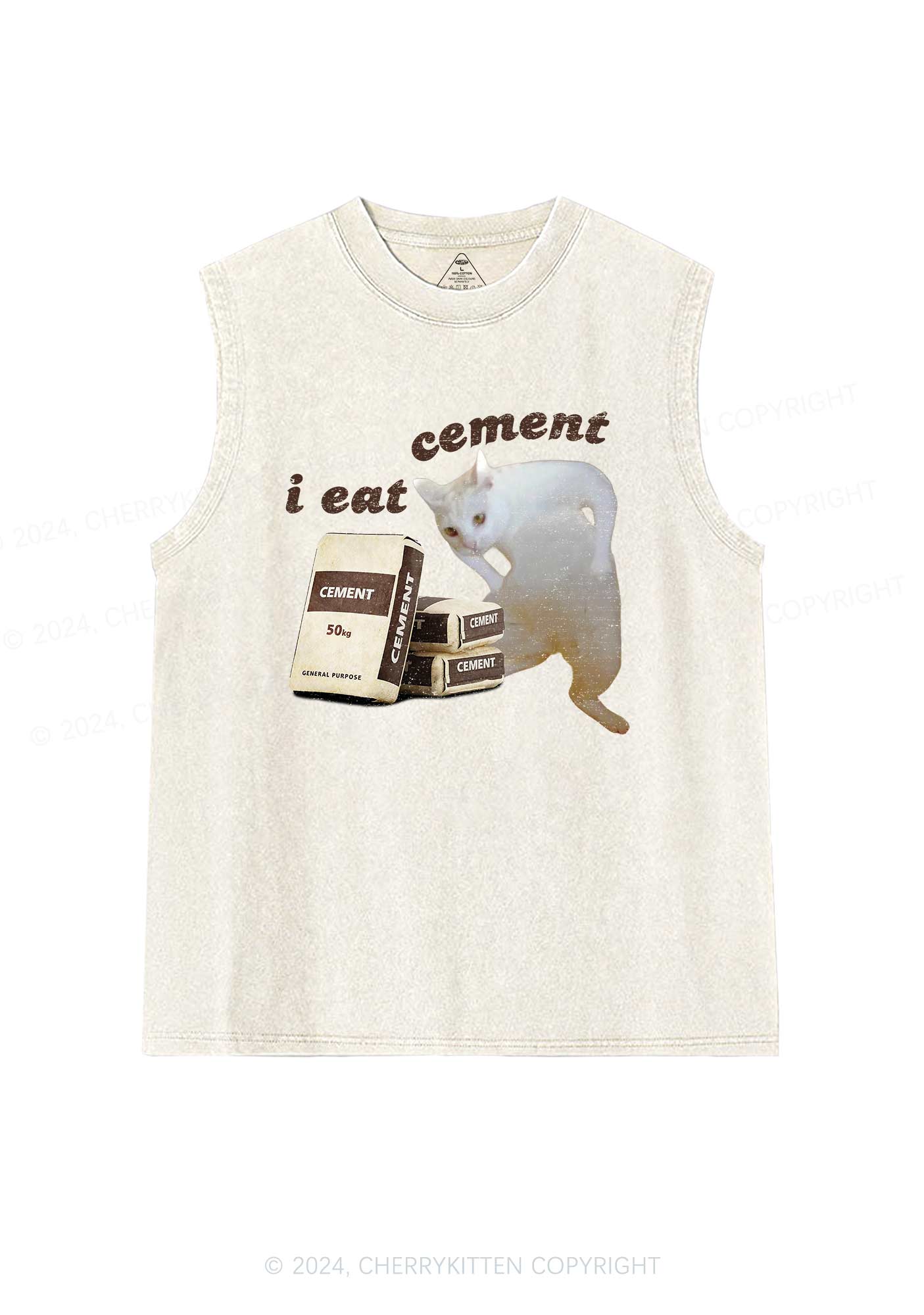 I Eat Cement Y2K Washed Tank Cherrykitten