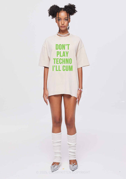 Don't Play Techno Y2K Washed Tee Cherrykitten