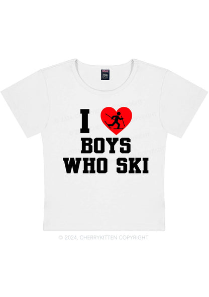 I Love Ski Boys Y2K Baby Tee Cherrykitten