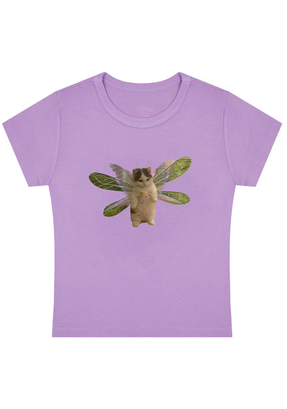 Fairycat Wings Y2K Baby Tee