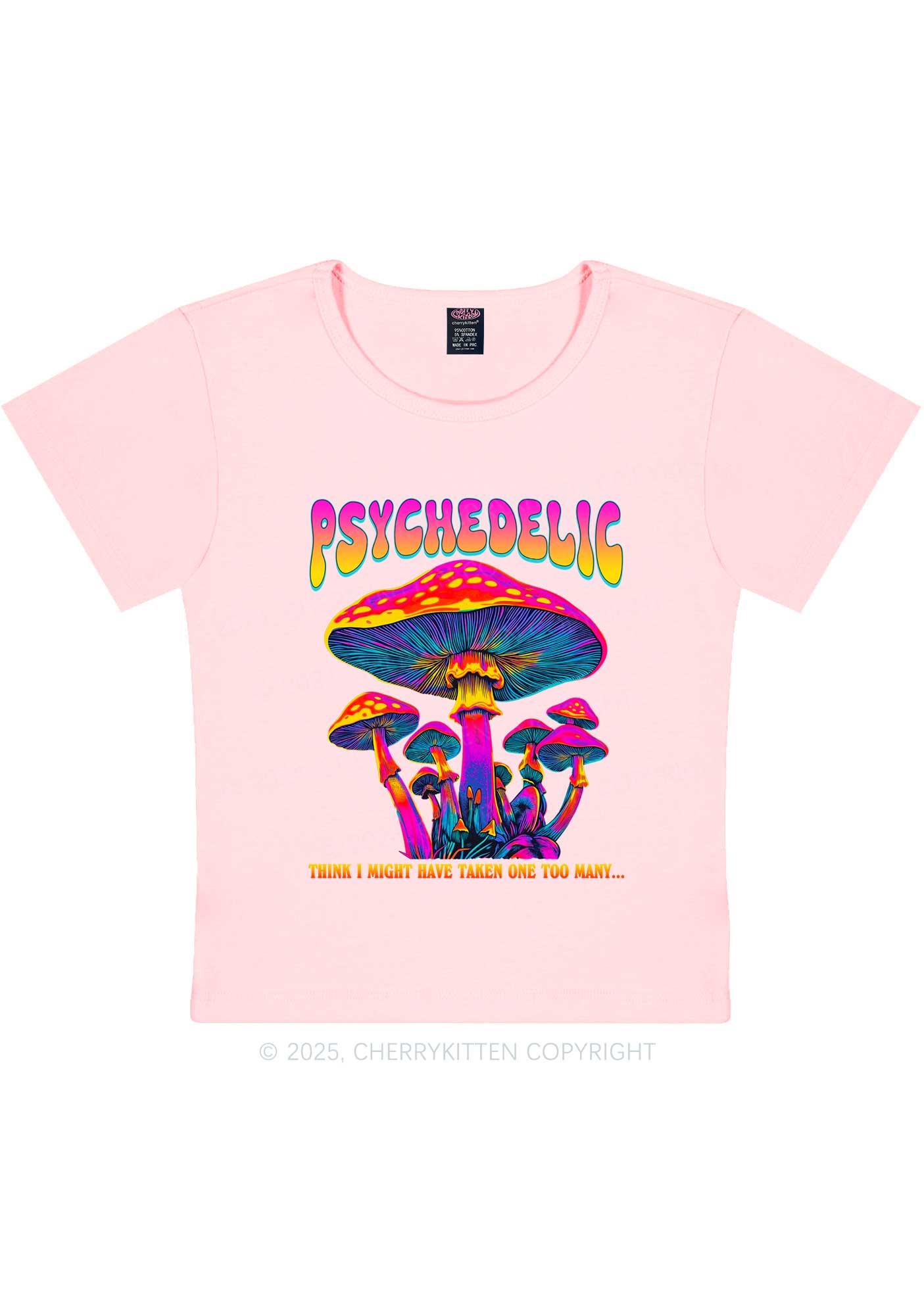 Psychedelic Mushroom Y2K Baby Tee Cherrykitten