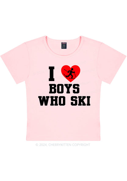 I Love Ski Boys Y2K Baby Tee Cherrykitten