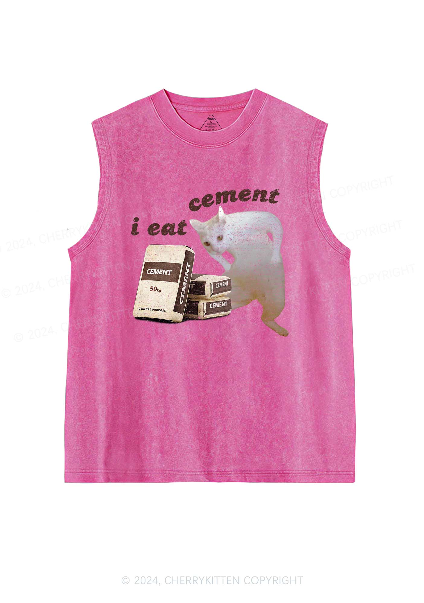 I Eat Cement Y2K Washed Tank Cherrykitten