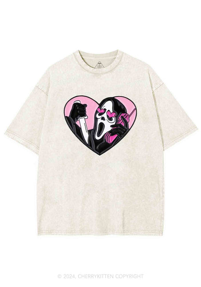 Halloween Ghost Calling Y2K Washed Tee Cherrykitten