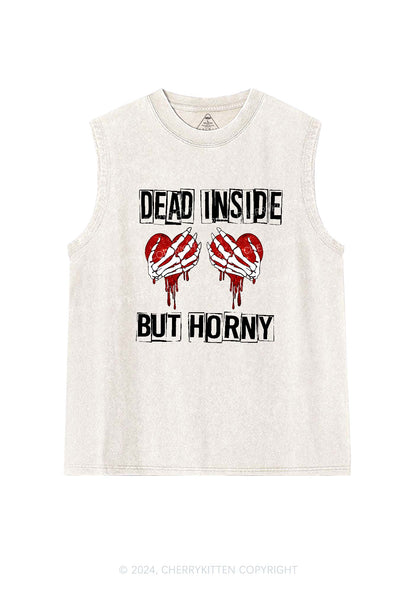 Dead Inside But Hxrny Y2K Valentine's Day Washed Tank Cherrykitten