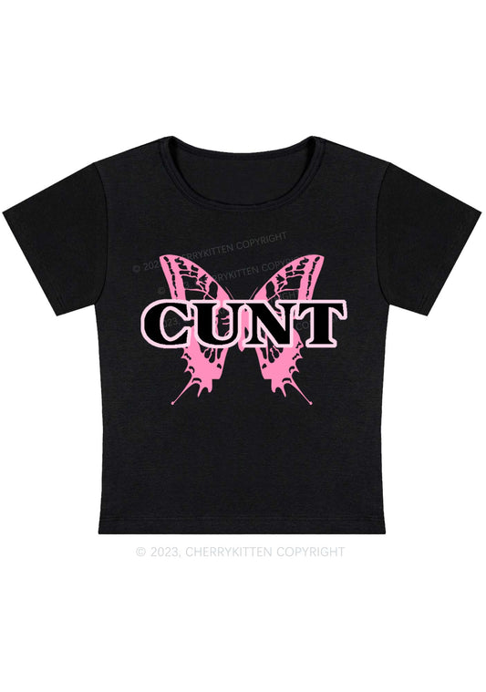 Cunt Butterfly Y2K Baby Tee Cherrykitten