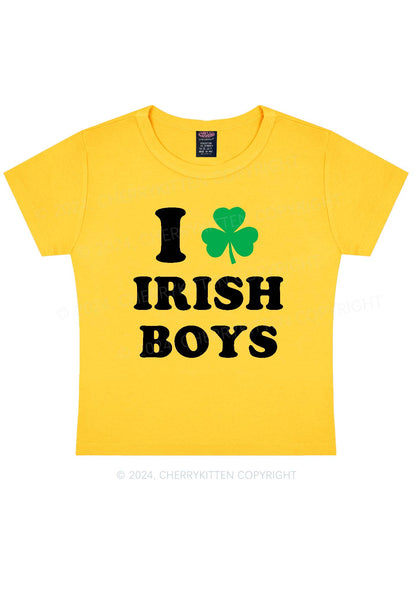 Irish Boys St Patricks Y2K Baby Tee Cherrykitten