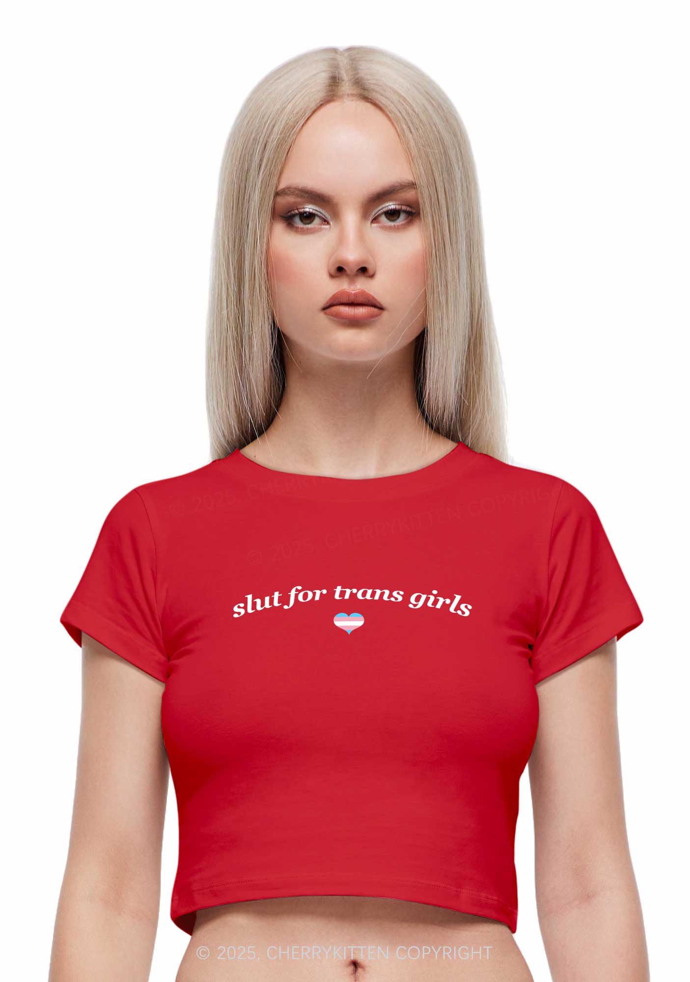 Slxt For Trans Girls Y2K Baby Tee Cherrykitten